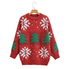Sweater Loose Outer Wear Lazy Korean Student Art Retro Christmas Pullover Knitted Top Thick