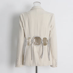 Small Waist Tight Slimming Blazer Hollowed-out Cropped Outfit Slim Fit Coat