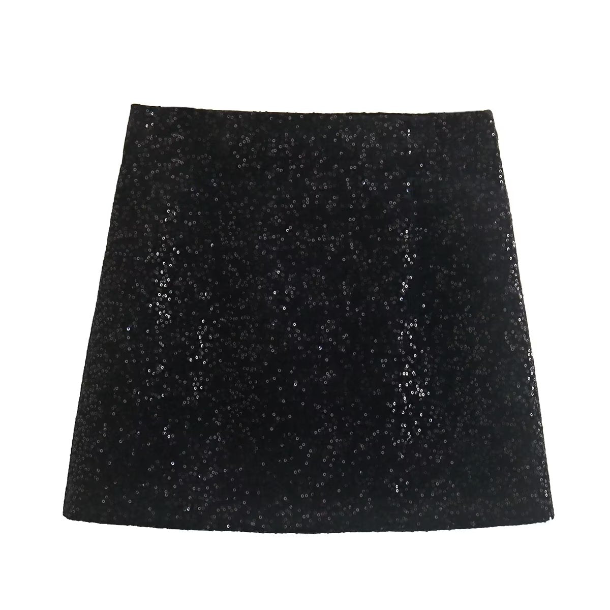 Black Paillette Y2g Skirt Slim Fit High Waist Side Zipper Mini Skirt