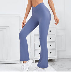 Bell Bottom Pants Skinny Yoga Pants Stretchy High Waist Slimming Trousers Hip Lifting Outer Wear