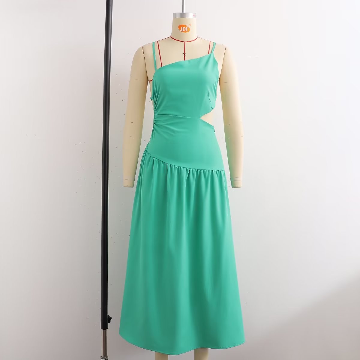 High Waist Cutout out Mid Length Strap Dress