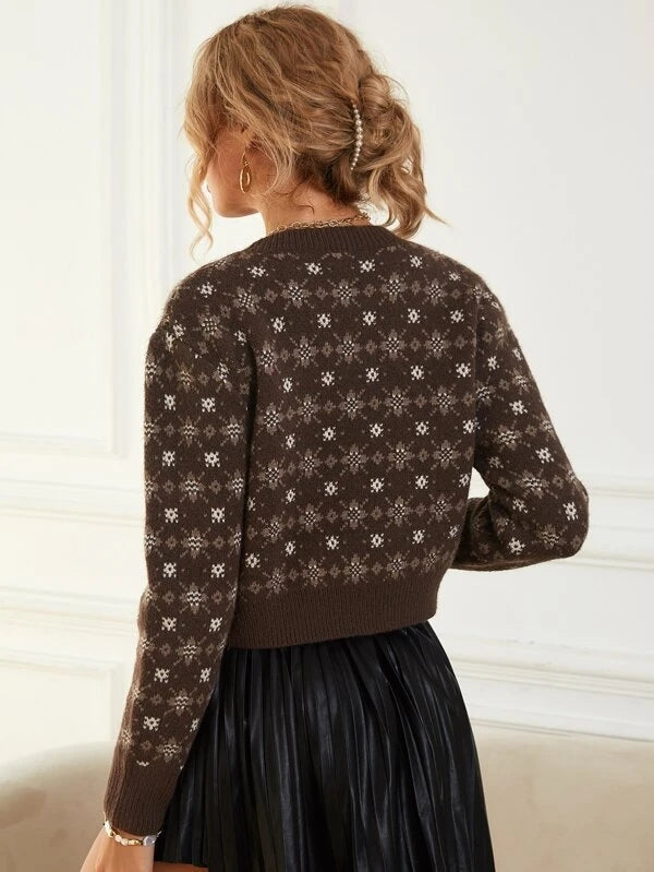 Lässiger Pullover mit Rundhalsausschnitt und langen Ärmeln für den Herbst