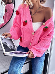 Fall Long Sleeve Solid Embroidery Short Cardigans