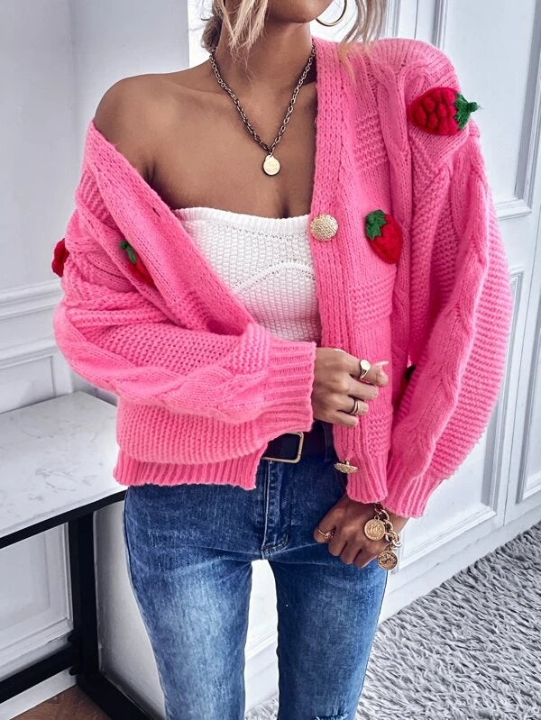 Fall Long Sleeve Solid Embroidery Short Cardigans