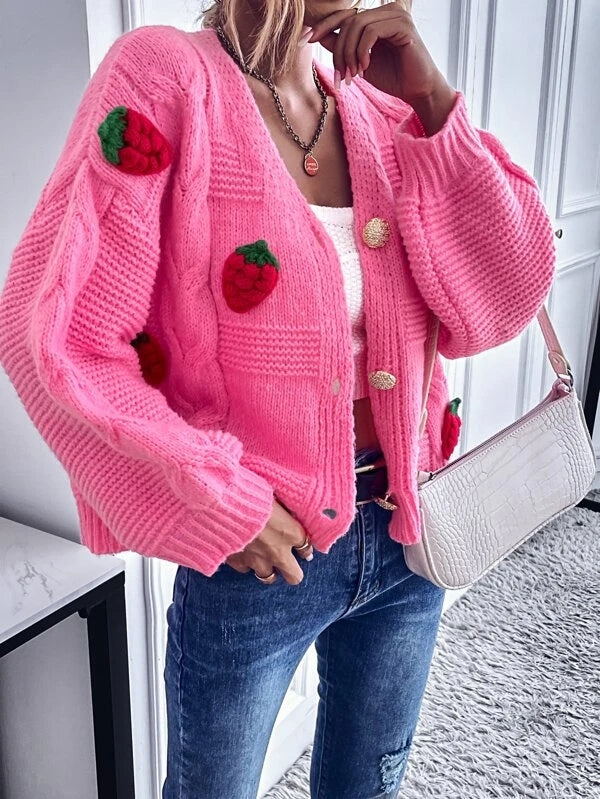 Fall Long Sleeve Solid Embroidery Short Cardigans
