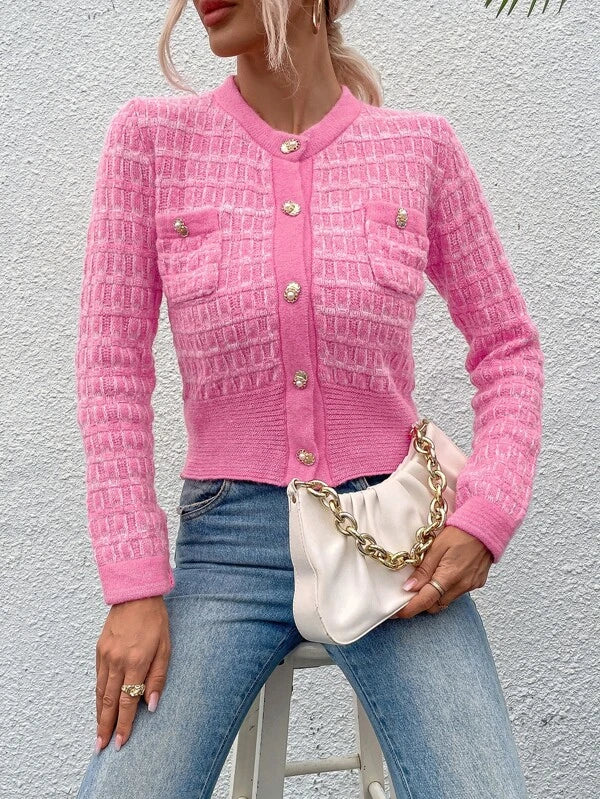 Herbst Langarm Rugular Elegante Kurze Strickjacken