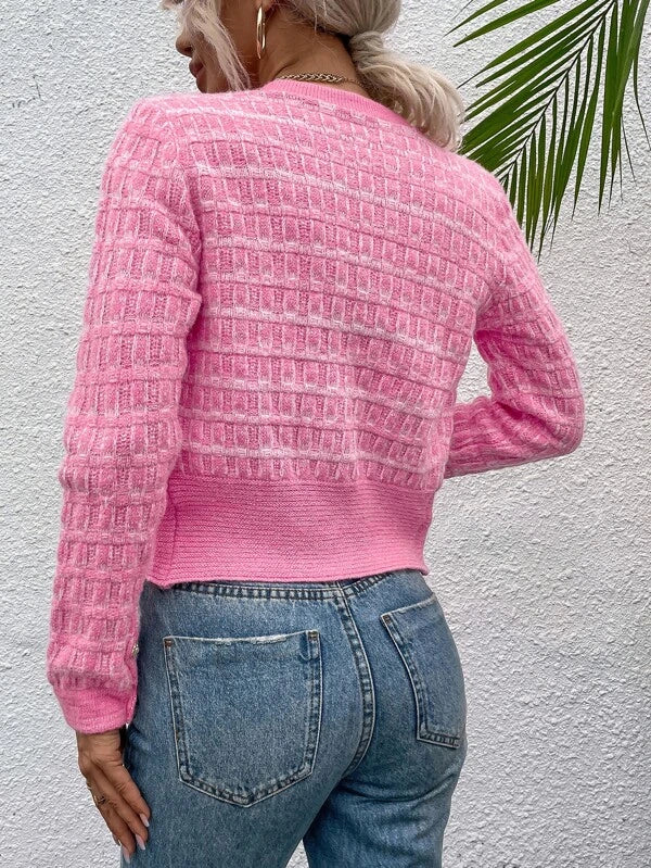 Herbst Langarm Rugular Elegante Kurze Strickjacken