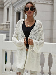 Office Solid Color Cardigan Bell Sleeve Knitted Sweater