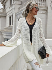 Office Solid Color Cardigan Bell Sleeve Knitted Sweater