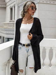 Office Solid Color Cardigan Bell Sleeve Knitted Sweater