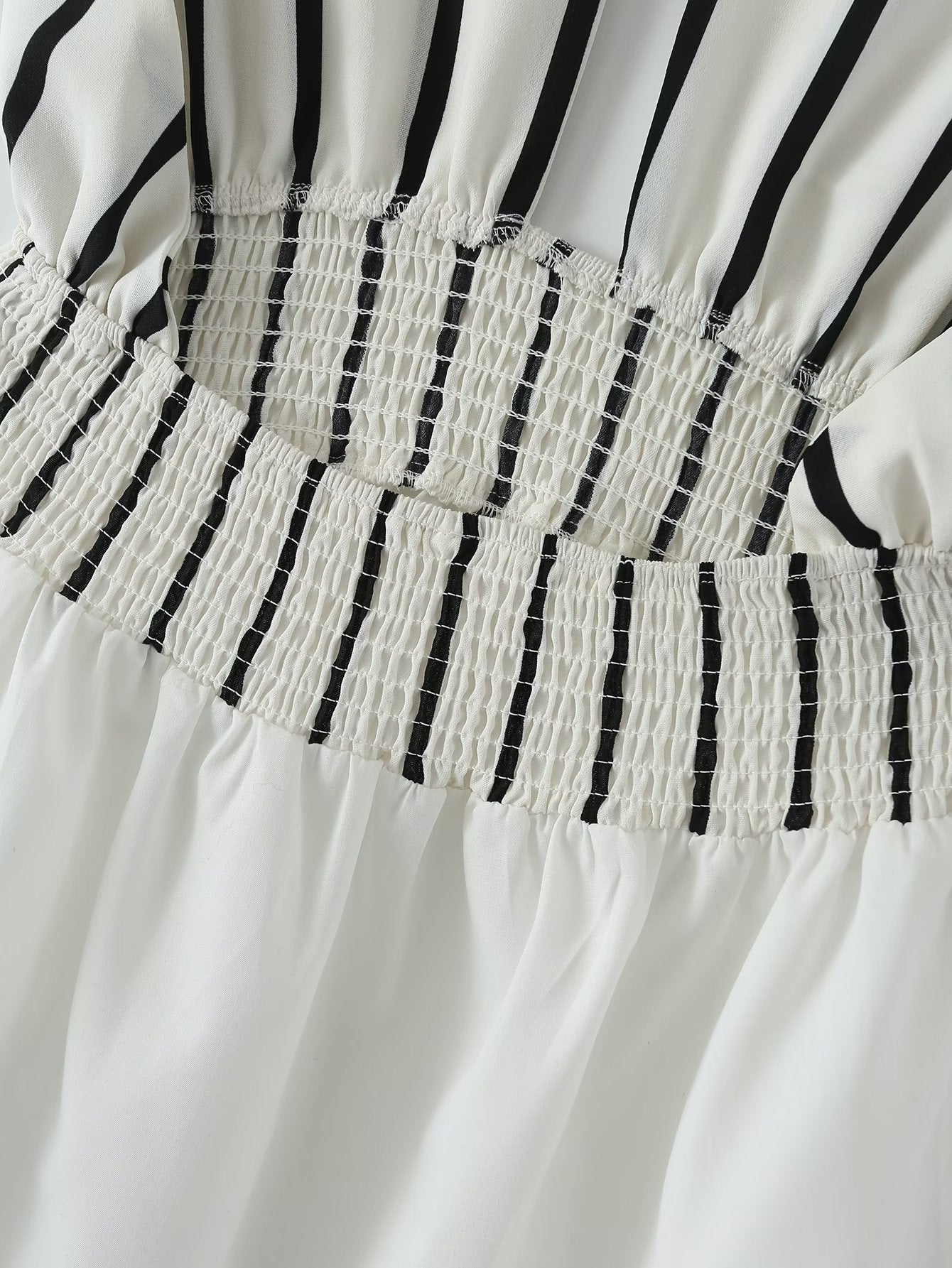 Halter Striped Contrast Color Lace up Cinched Patchwork Dress