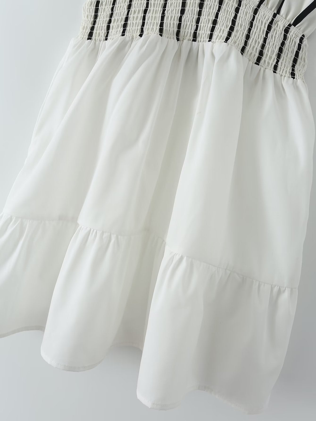 Halter Striped Contrast Color Lace up Cinched Patchwork Dress