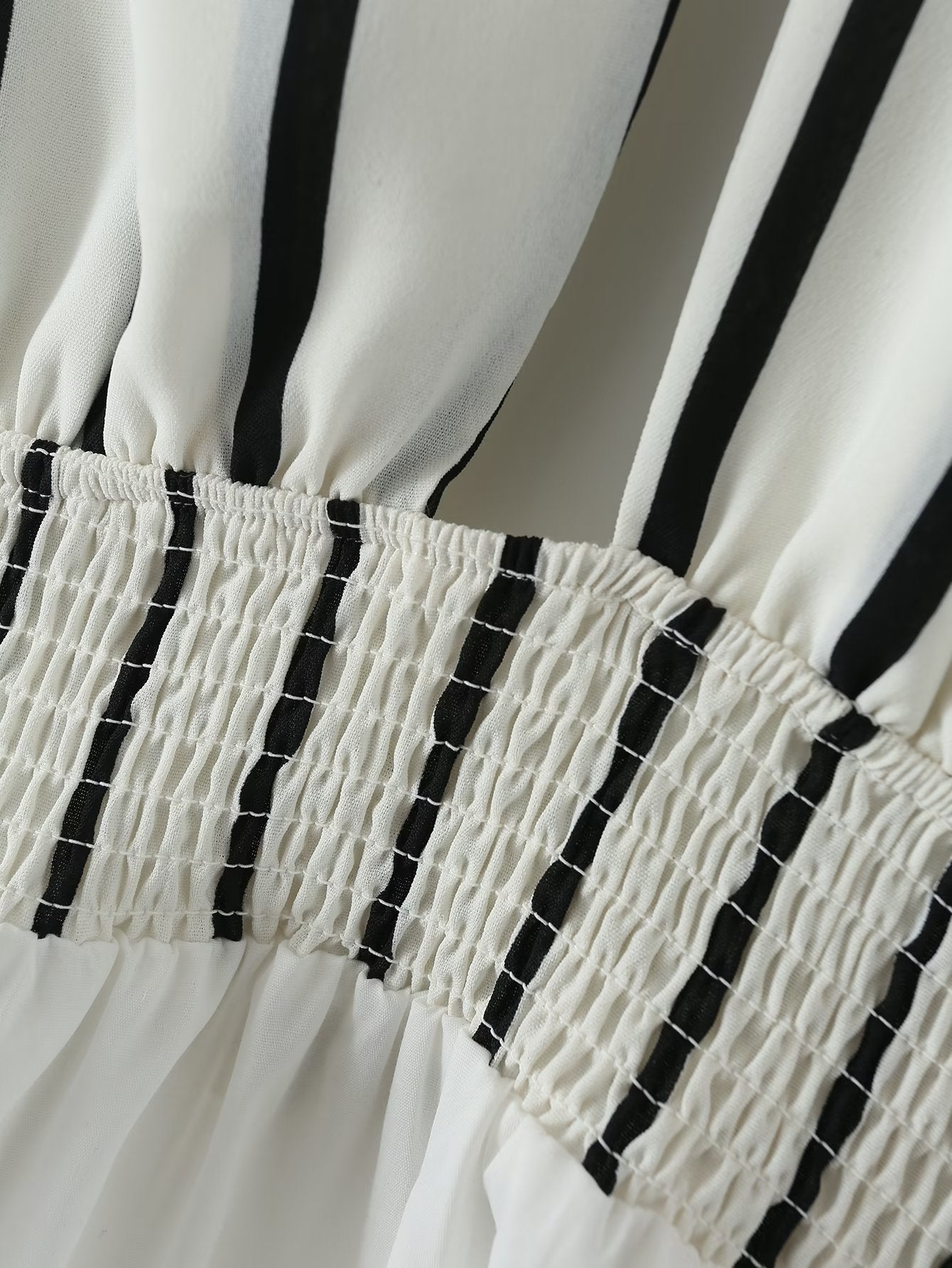 Halter Striped Contrast Color Lace up Cinched Patchwork Dress