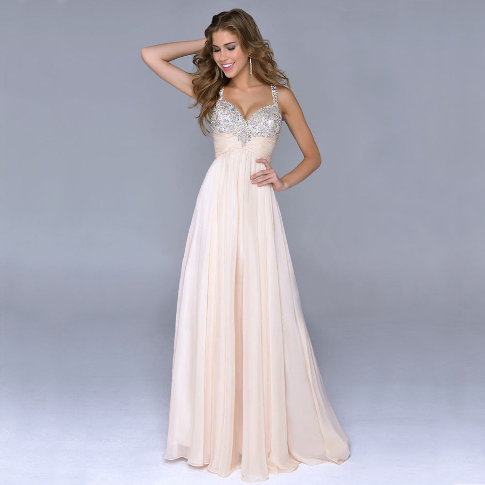 Evening Dress Chiffon Sequin Sling Dress