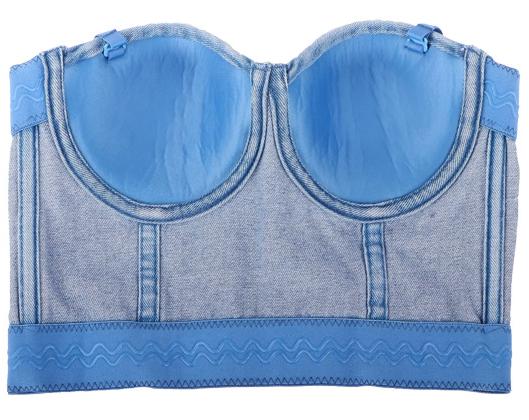 Boning Corset Denim Camisole's Short Slim Fit Backless Inner Wear Base Tube Top Underwear Outer Wear