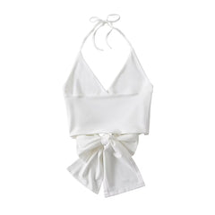 Design Satin de Soie Texture Courte Licou Enveloppé Poitrine