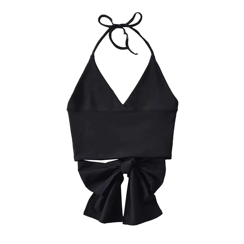Design Satin de Soie Texture Courte Licou Enveloppé Poitrine