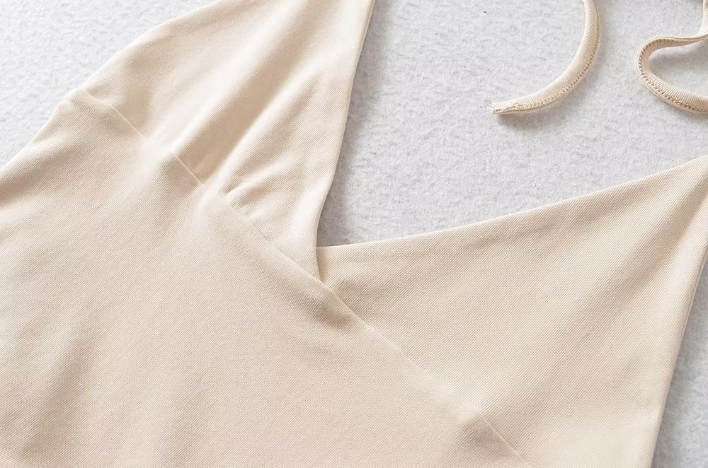 Design Satin de Soie Texture Courte Licou Enveloppé Poitrine
