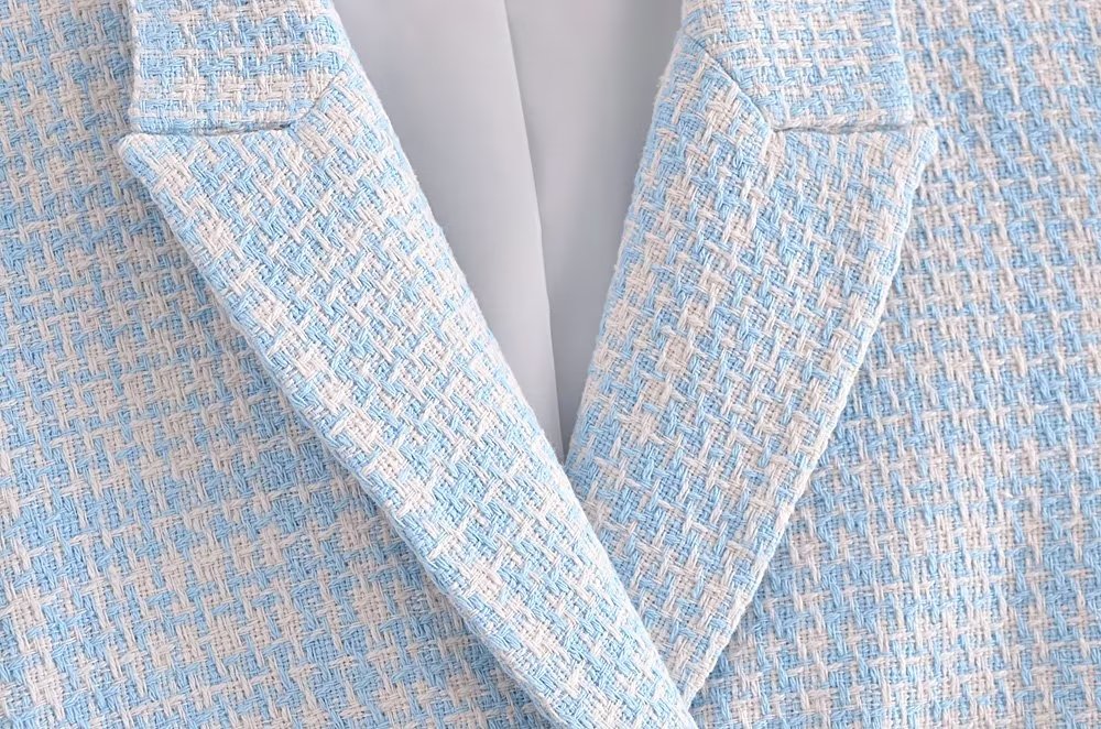 Casual Texture Double Breasted Short Blazer