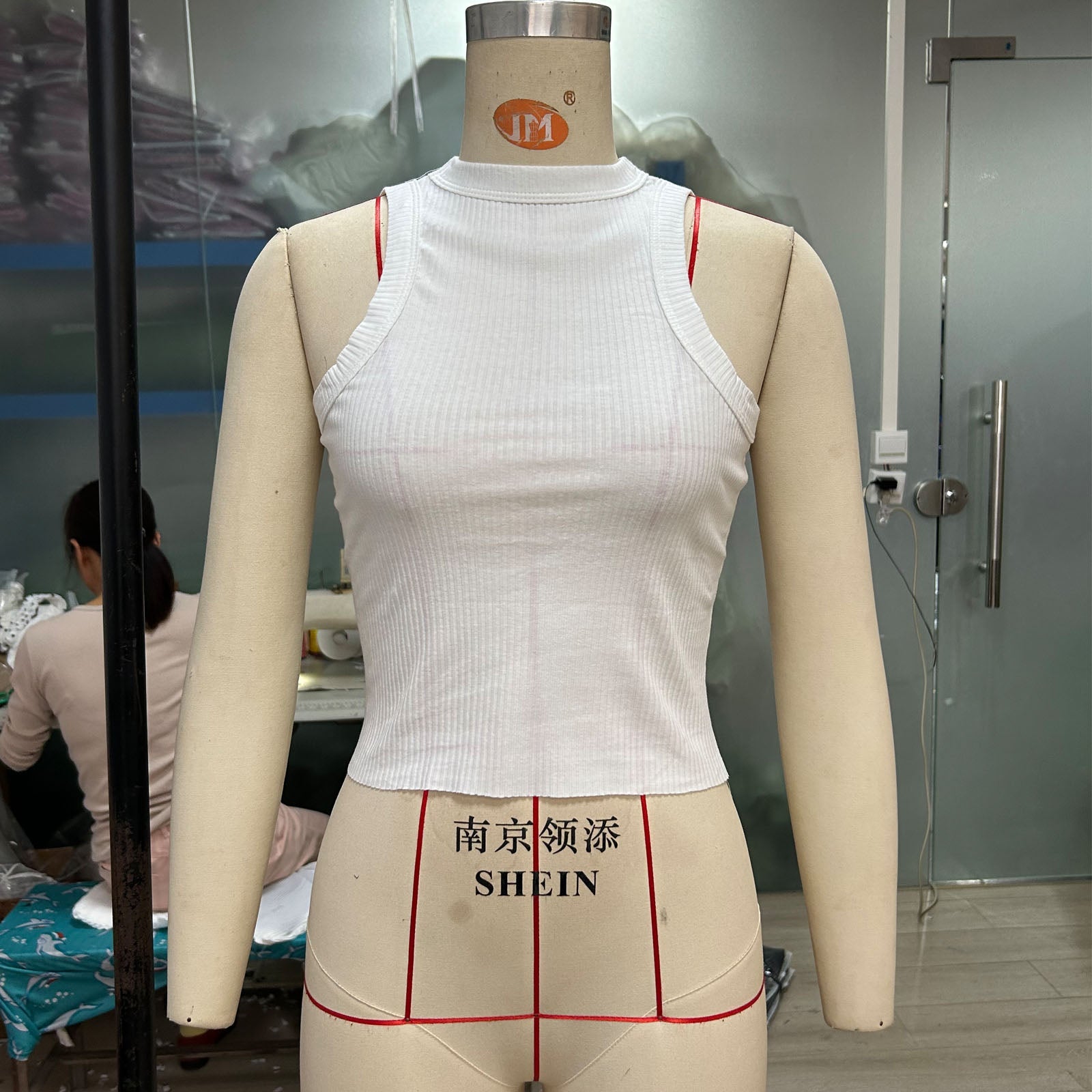Personalized Fitness Sunken Stripe Top Cropped Slim Fit Tank Top
