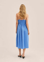 Kleid mit Trägern hinten und überkreuztem Zug, elastische Träger, lang