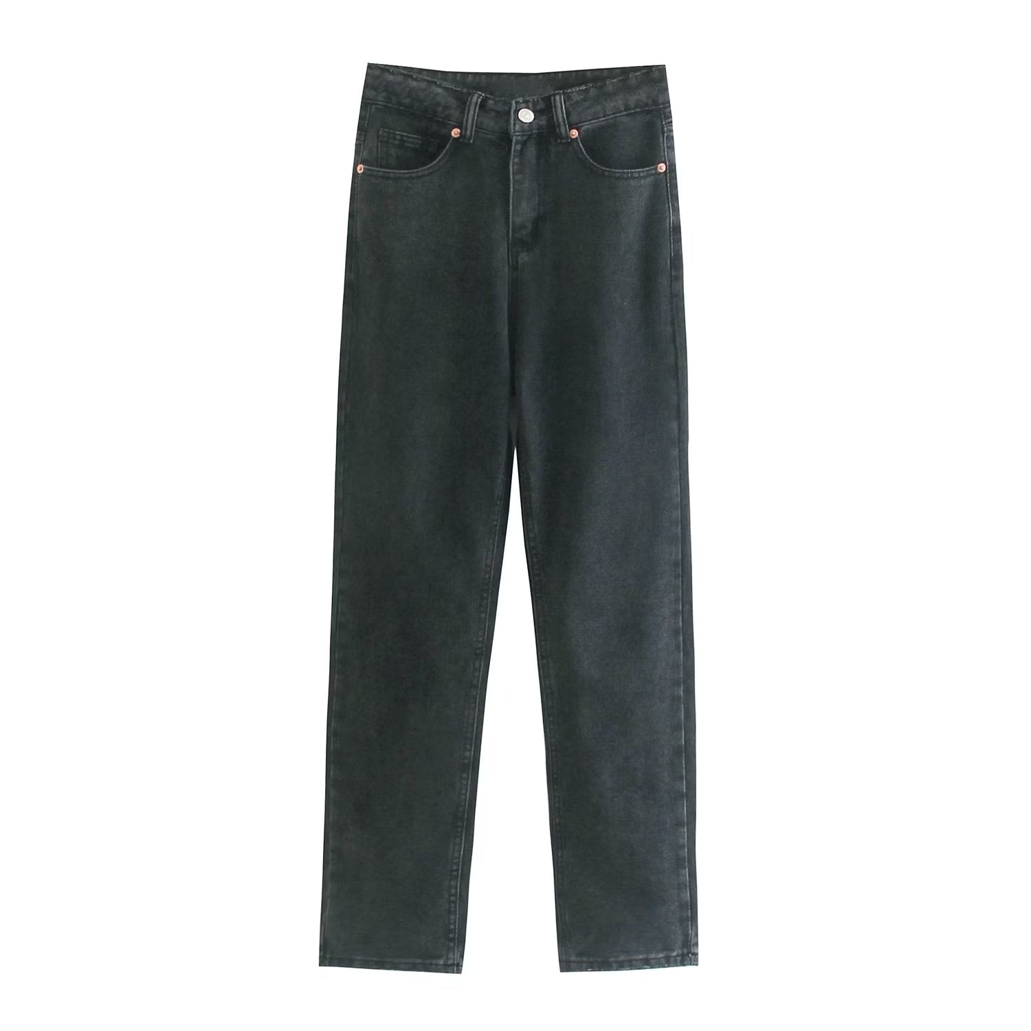 Portez un pantalon en jean noir assorti