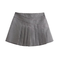 F00174239 Klassischer Retro-Hosenrock mit Karomuster