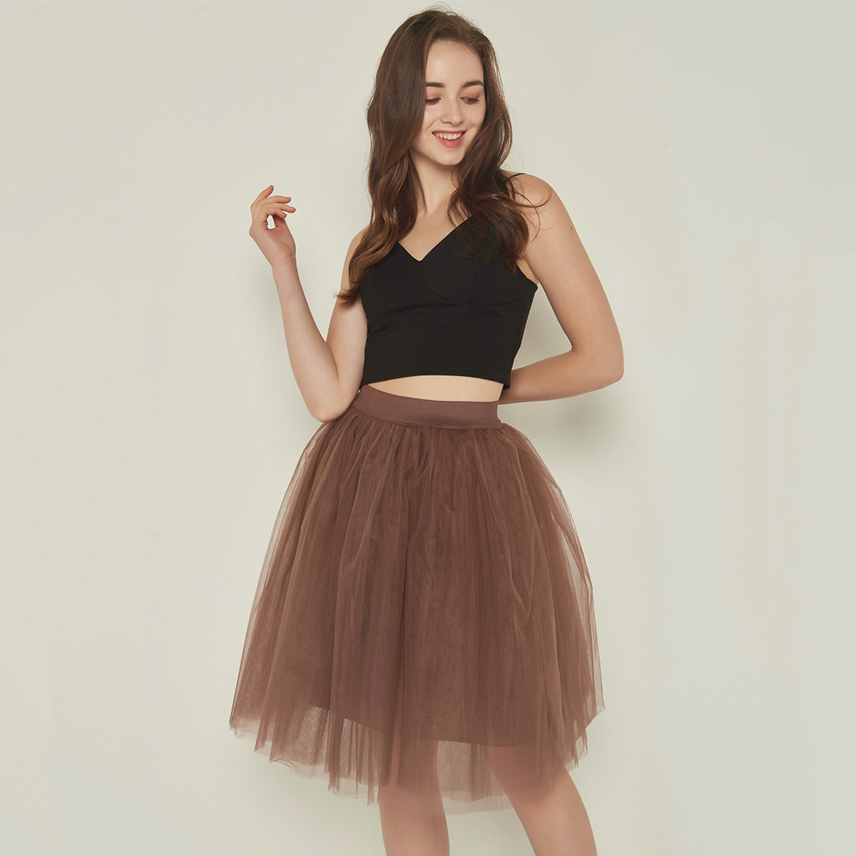 Mesh Pleated Bubble Skirt 5 Layer Mesh Skirt Tulle Skirt