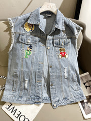 Denim Vest Loose Bear Sense Small Coat