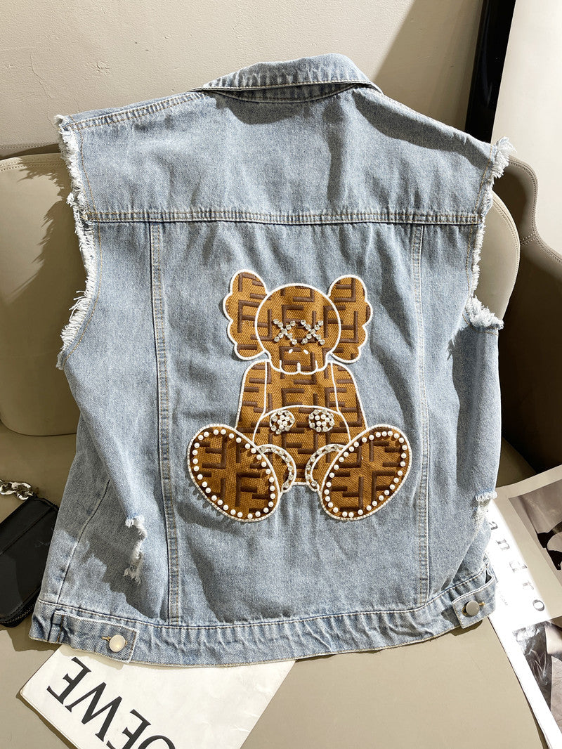 Denim Vest Loose Bear Sense Small Coat