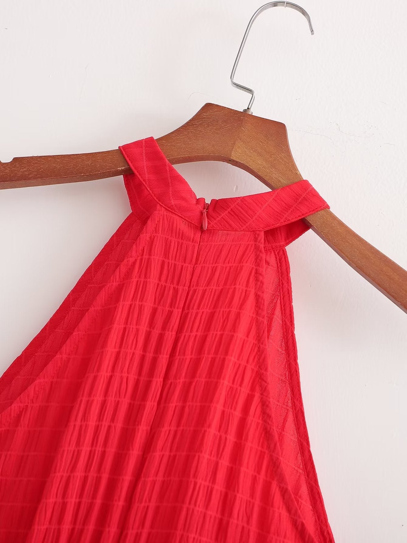 Elegance Chiffon Sleeveless Ruffled Short Dress With Belt
