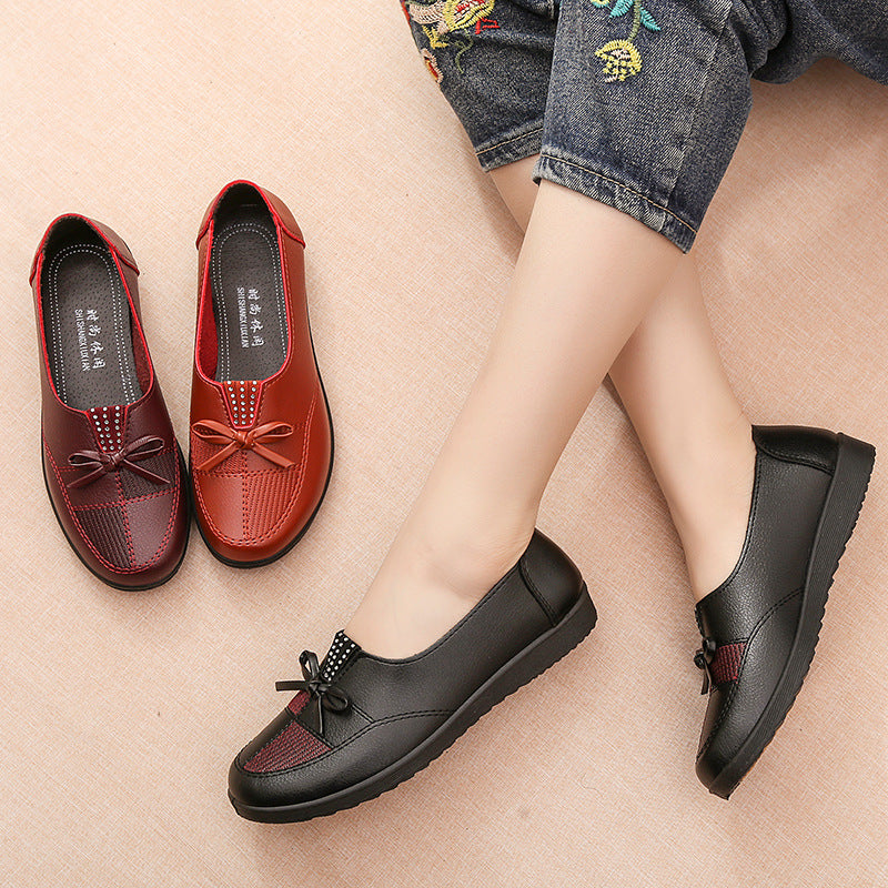 Attractive Women's Pumps Flat Elderly Slip-on