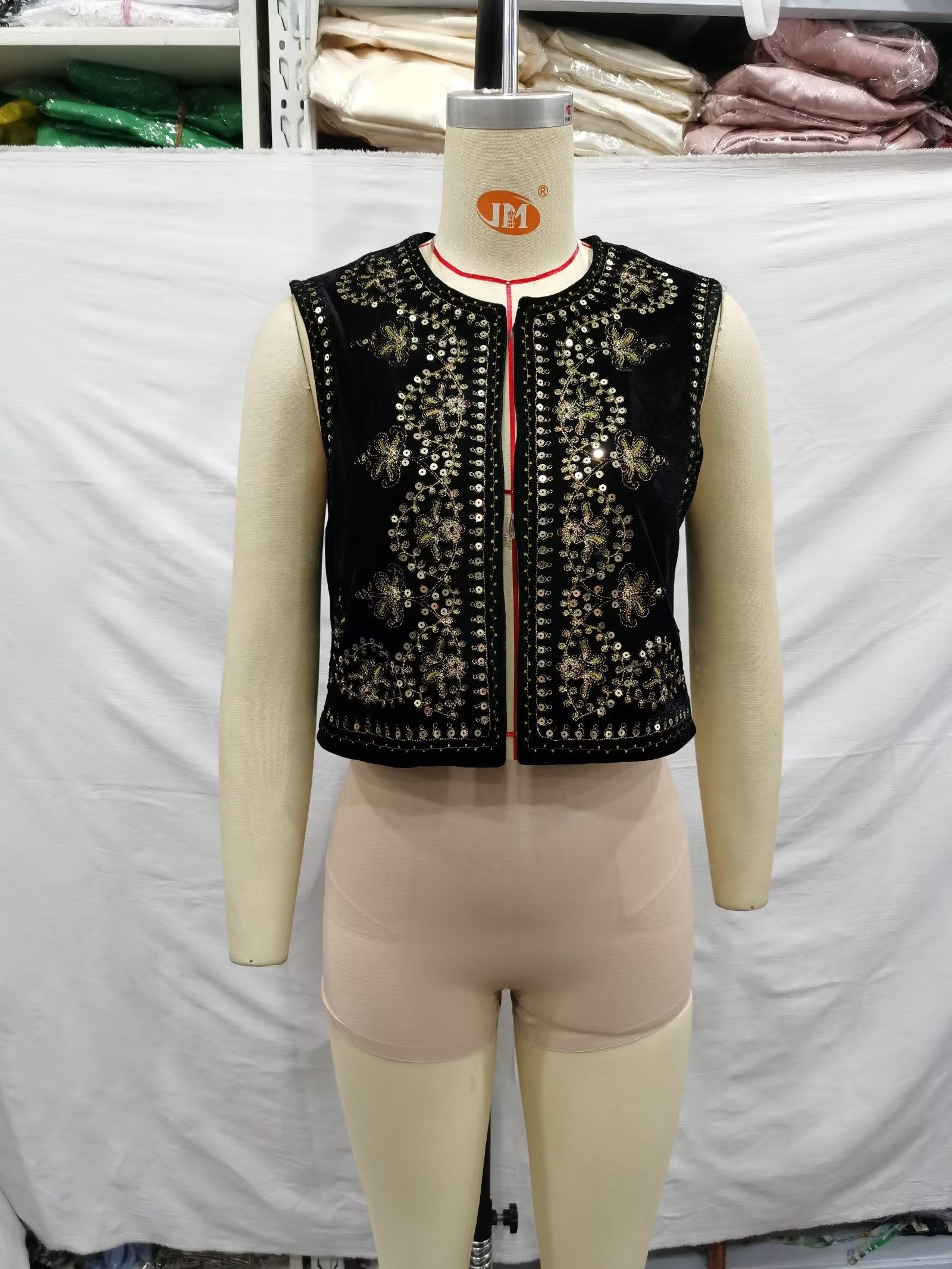 Retro Casual Embroidered Velvet Vest