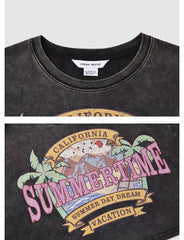 Mottled Distressed Printed Short Sleeved T shirt