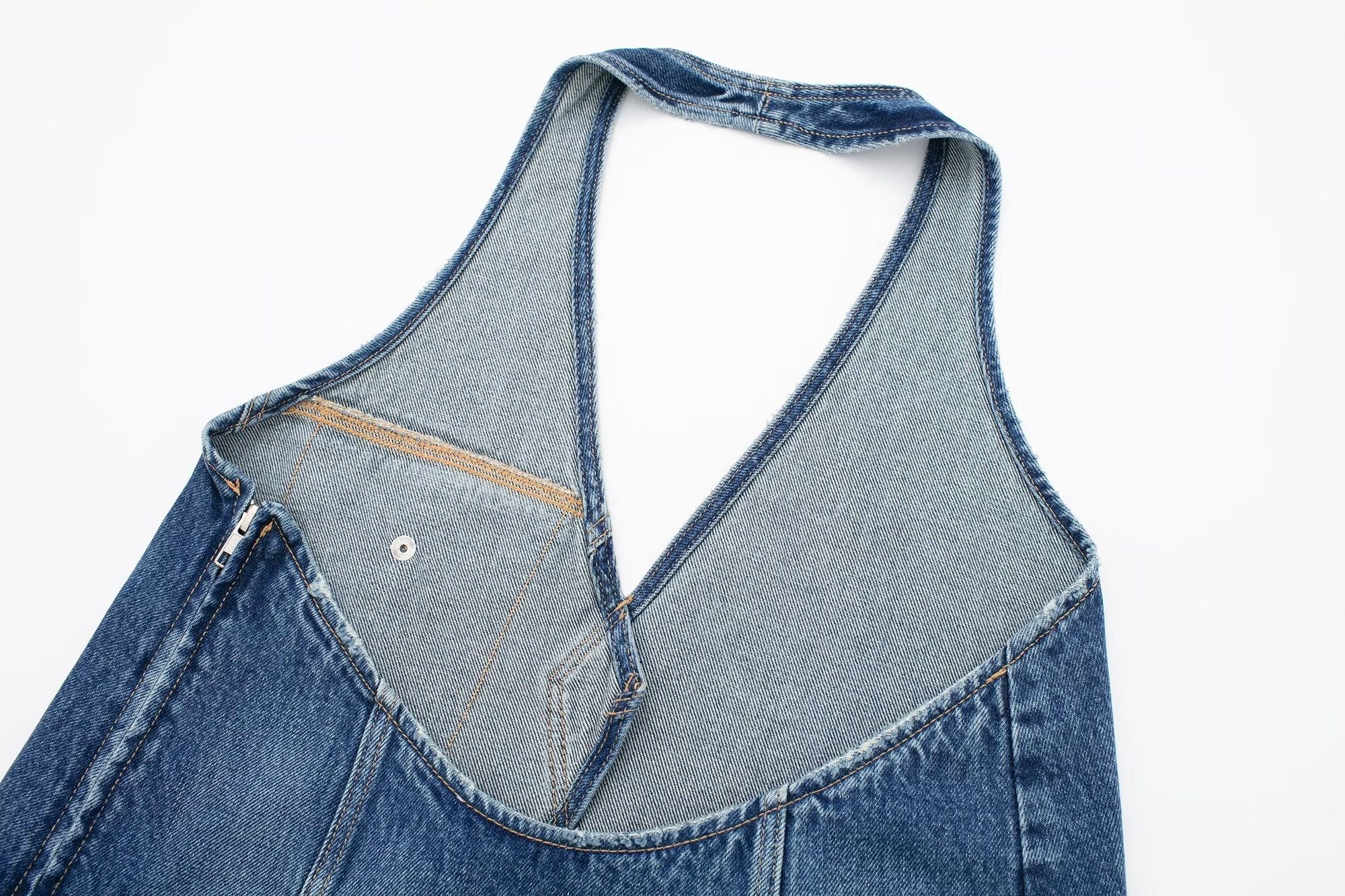 Denim Vest V neck Single Breasted Short Denim Waistcoat Vest