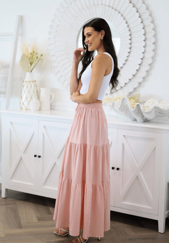 Single Breasted Pleated Hem Elastic Waist Head Office Mid Waist Dress