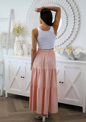 Single Breasted Pleated Hem Elastic Waist Head Office Mid Waist Dress