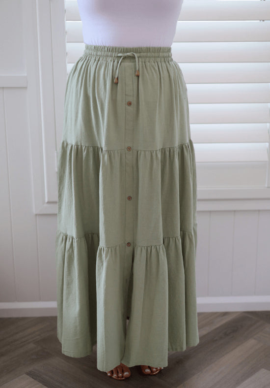 Single Breasted Pleated Hem Elastic Waist Head Office Mid Waist Dress
