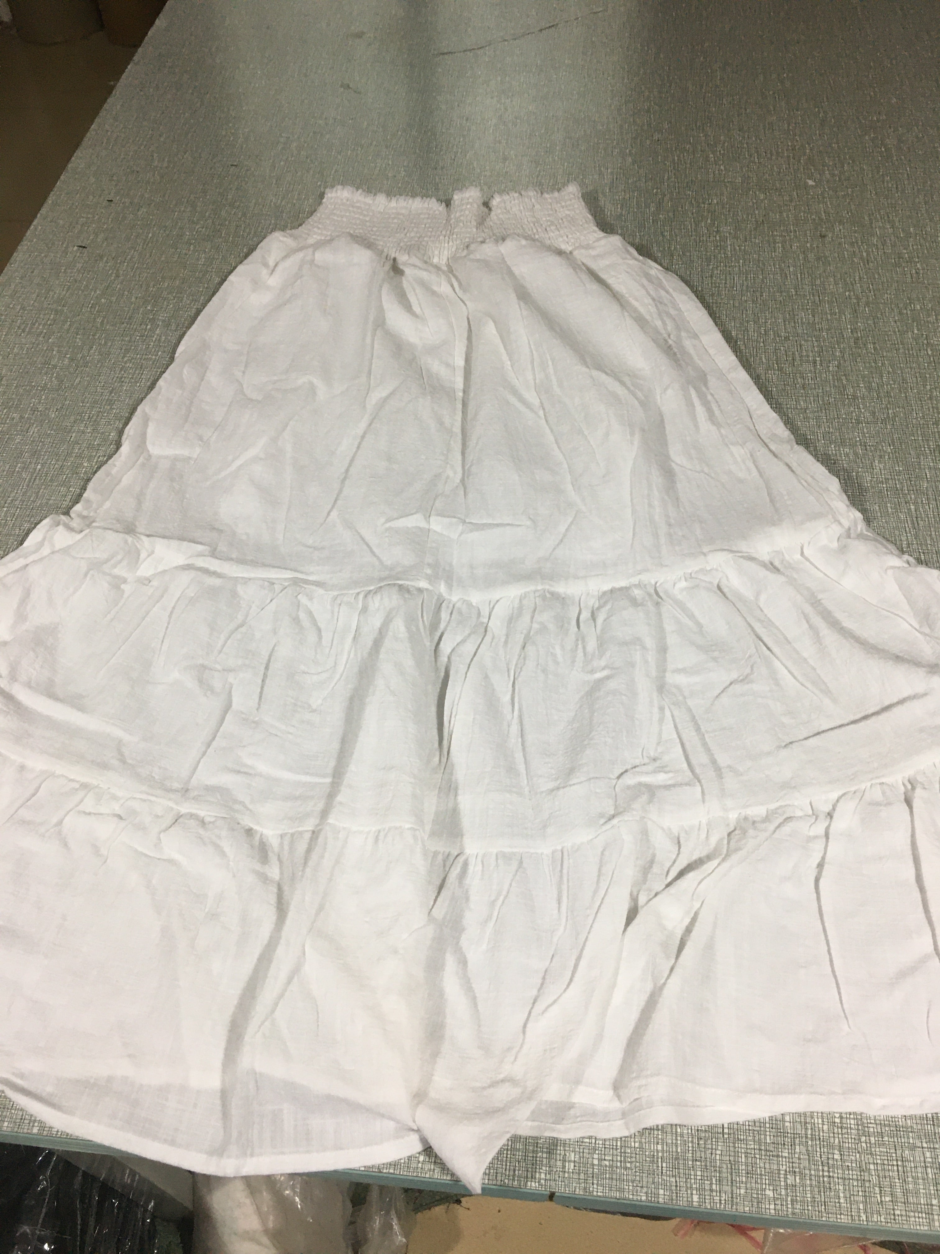 Solid Color Pleated Stitching Elastic High Waist Sheath Skirt