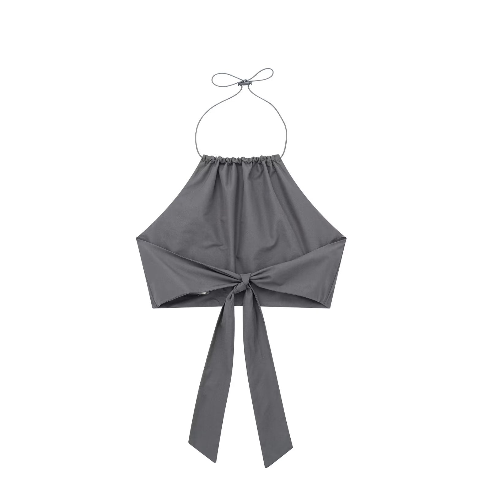 Rückenfreies Camisole mit hängendem Kragen und Schleife