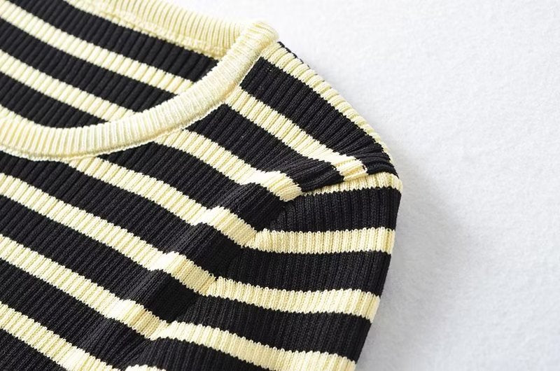 Striped Knitted Cardigan Slimming Sweater Coat