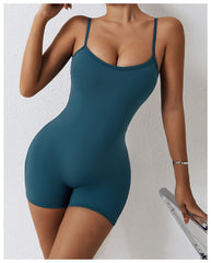 Quick Drying Nude Feel Yoga Training Dance Fitness Integrated Hip Lifting Sport Yoga Jumpsuit
