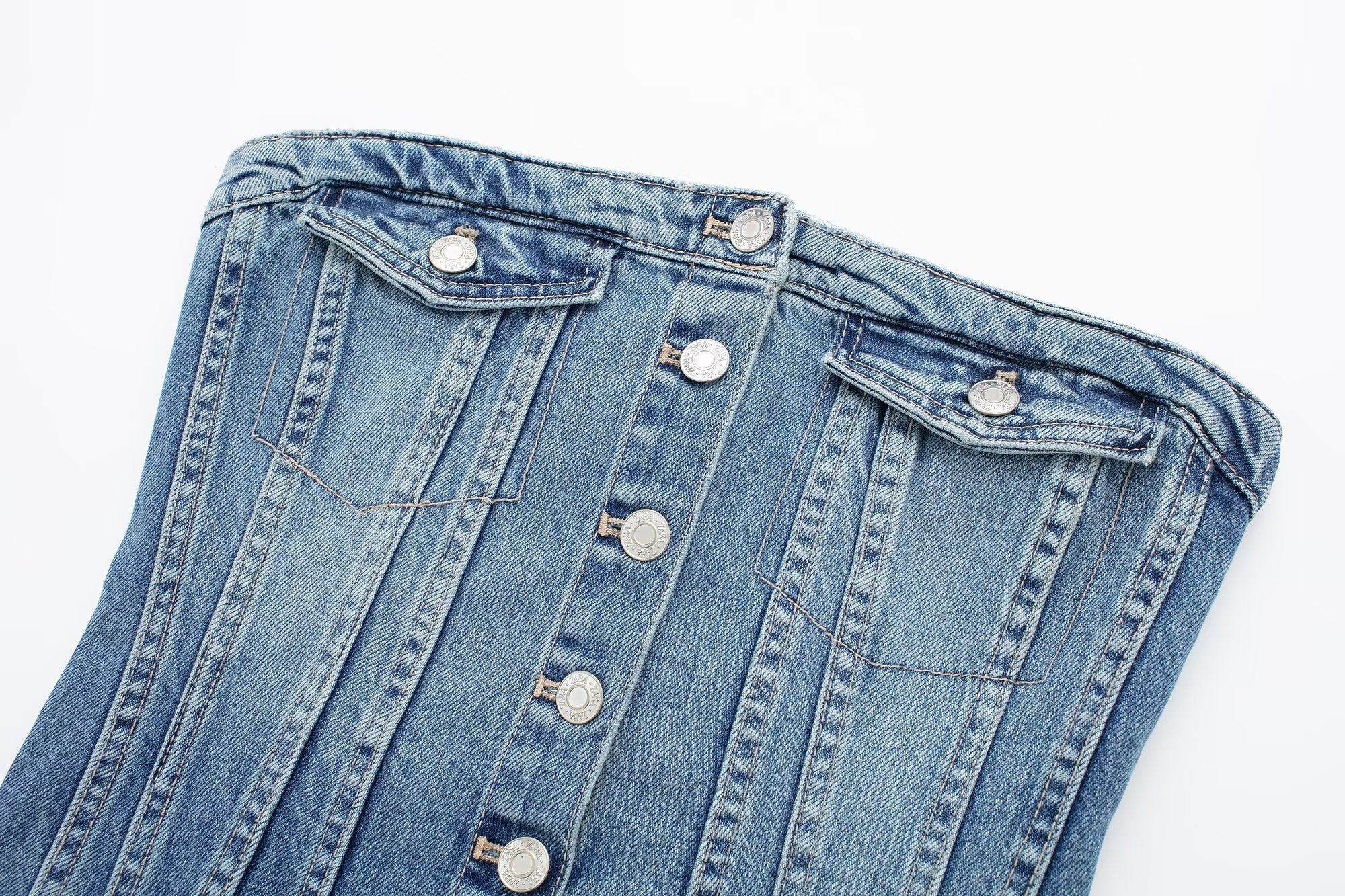 Corset Denim Tube Top Inner Wear Early Breasted