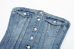 Corset Denim Tube Top Inner Wear Early Breasted