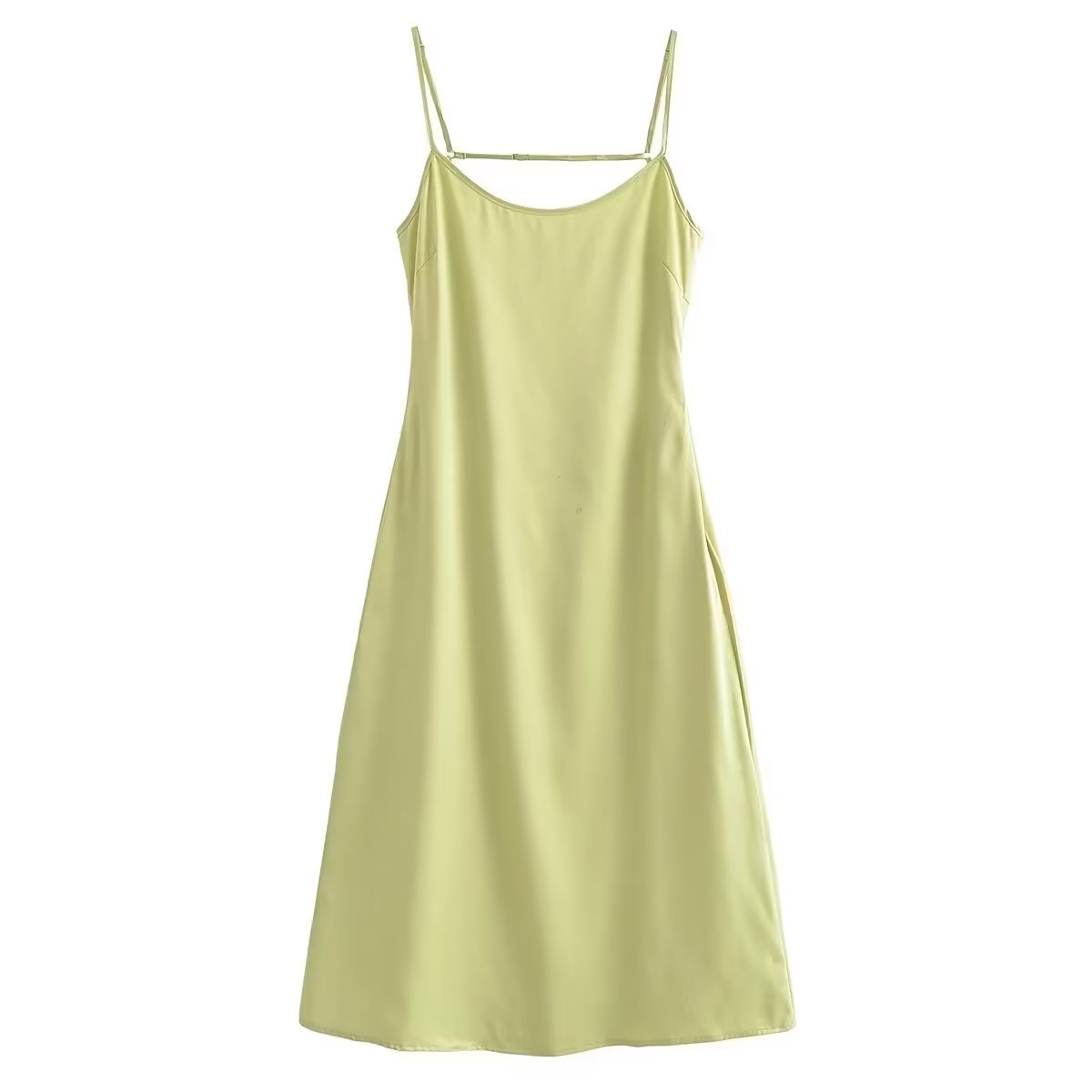 Sling-Kleid aus Seidensatin mit Hohlsaum und Cut-Out