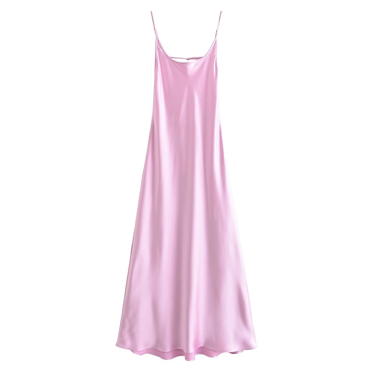 Sling-Kleid aus Seidensatin mit Hohlsaum und Cut-Out
