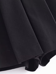 Wind Black Casual Wide Pleated Pantskirt