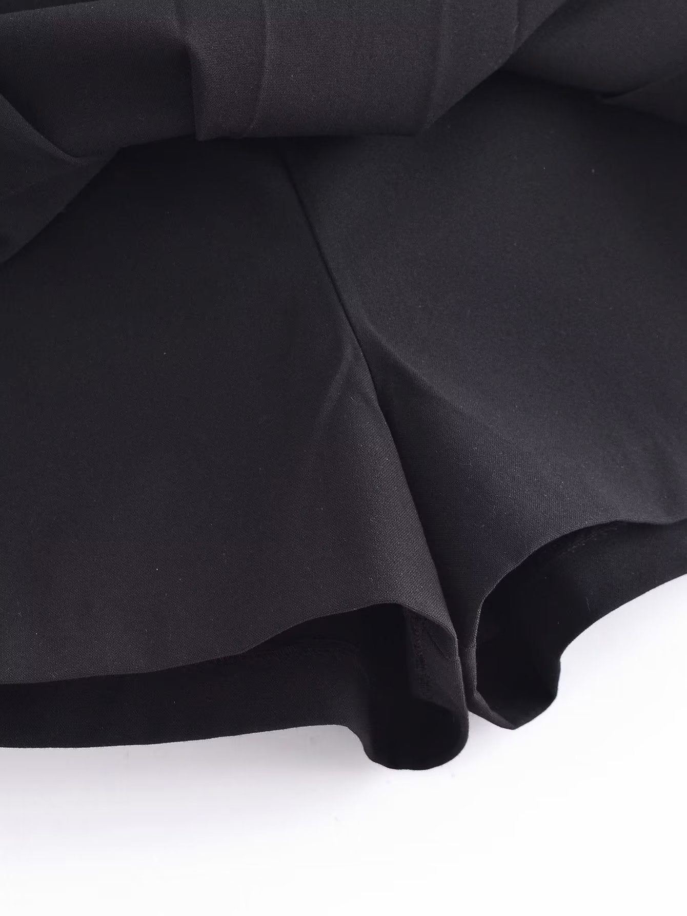 Wind Black Casual Wide Pleated Pantskirt