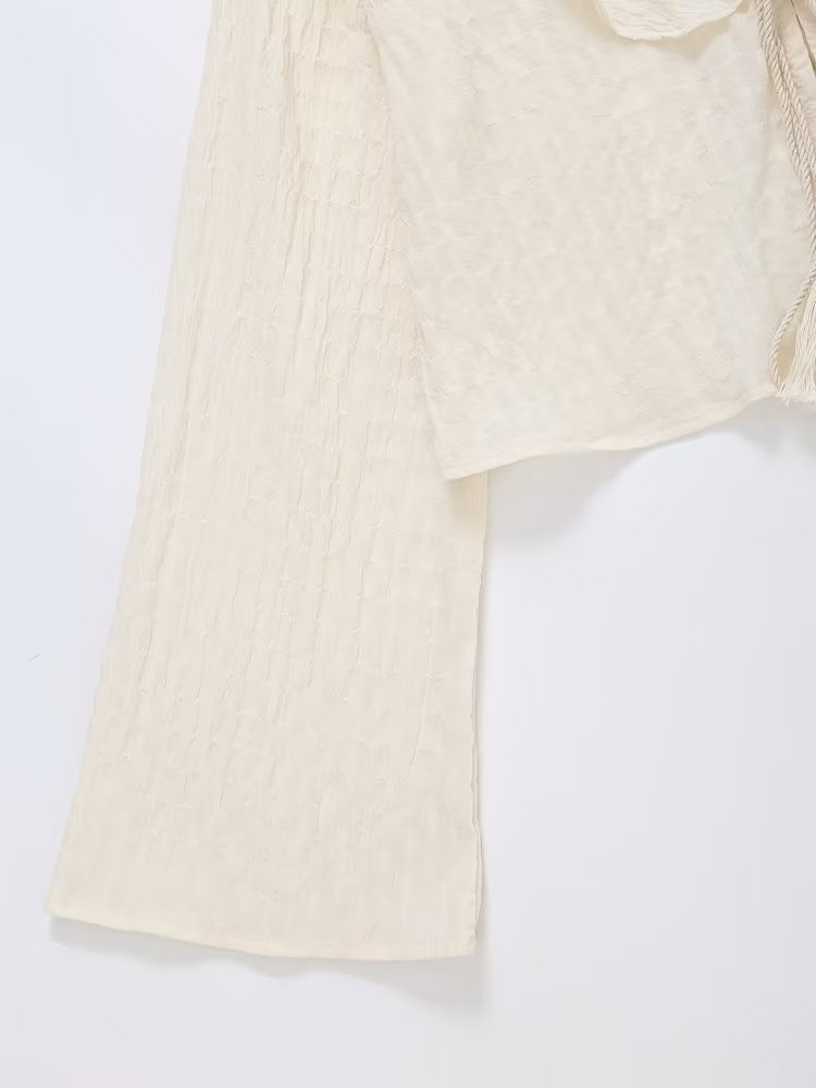 Laminated Decoration Tulle Transparent Shirt