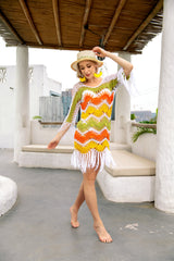 Swimsuit Beach Jacket Hollow Out Cutout Tassel Beach Cover Up